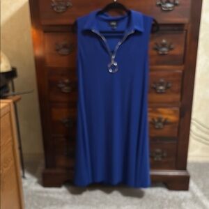 MSK  Blue Sleeveless Dress with Zipper Detail